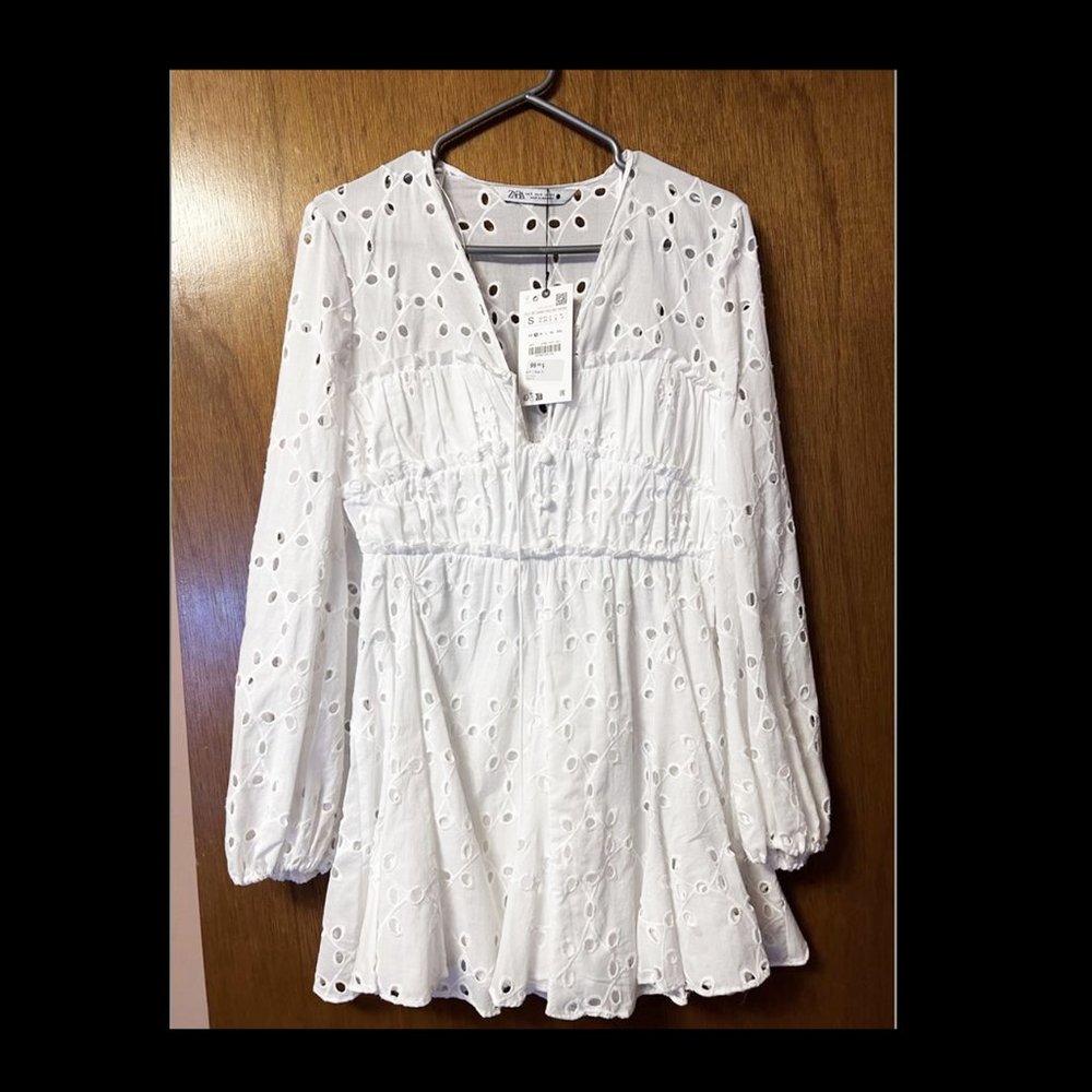 Zara Eyelet Dress NWT